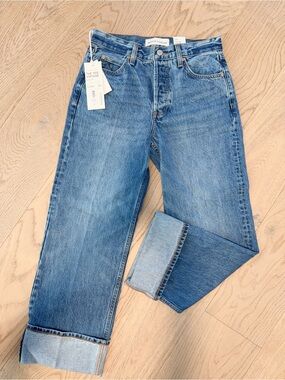 NWT 128674 Aritzia 90s vintage lo cuff 5yrs kiss n tell bleu 25